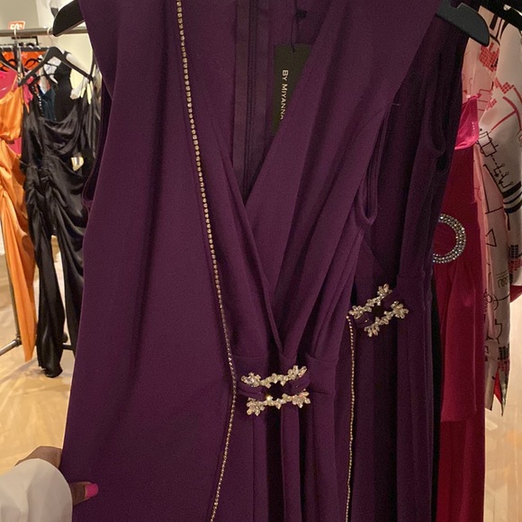 Valentine overlap purple jumpsuit - Picture 7 of 11
